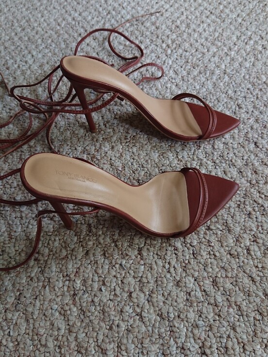 Tony Bianco Shoes - Tony Bianco Rust Brown Lace-Up Stiletto Sandals size 7.5